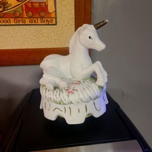 Vintage rotating musical unicorn